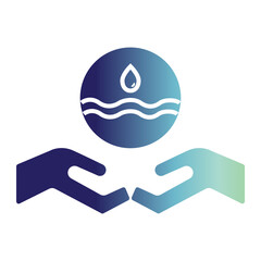 Water icon on flat gradient style