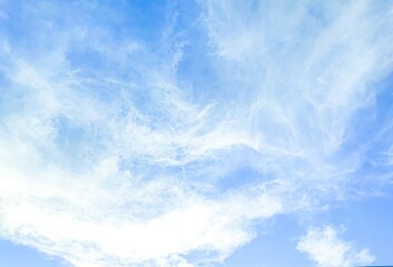 The bright clouds in the sky background