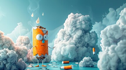 Greeting Card and Banner Design for Social Media and Educational Purpose of National No Smoke Day Background