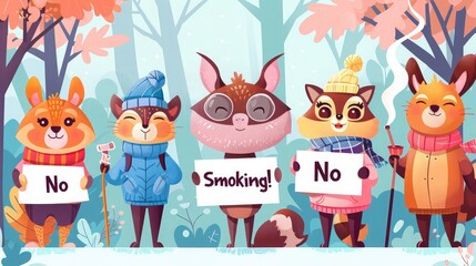 Greeting Card and Banner Design for Social Media and Educational Purpose of National No Smoke Day Background
