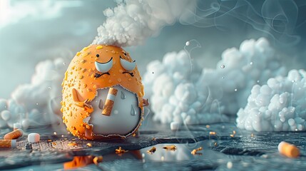 Greeting Card and Banner Design for Social Media and Educational Purpose of National No Smoke Day Background