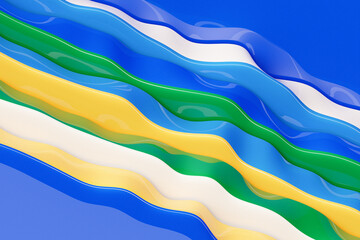 3D illustration  colorful   stripes in the form of wave waves, futuristic background.