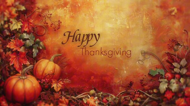 Happy Thanksgiving Video Animation: Warm and Vivid Celebration of Fall