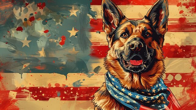 Greeting Card and Banner Design for National K9 Day Background