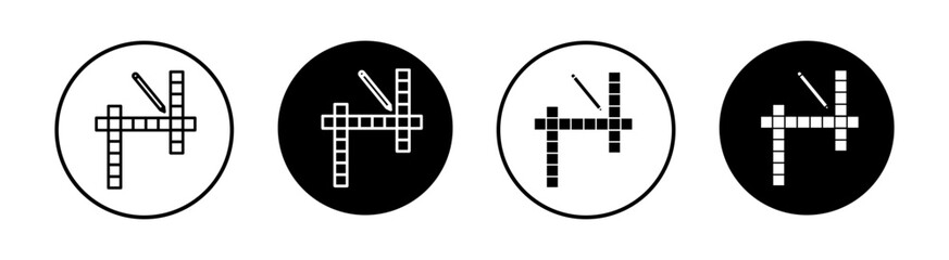 Crossword flat line icon set. Crossword Thin line illustration vector