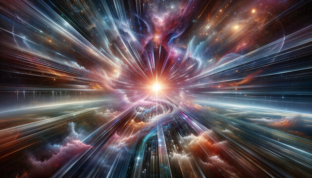 Hyperspace Symphony: Vibrant Disintegration and Tranquil Rhythms