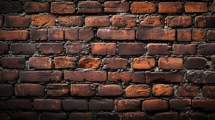 Textured dark brick wall, a symbol of strength and timeless urban architecture