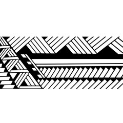 Wrap around arm polynesian tattoo design. Pattern aboriginal samoan. Vector illustration eps10.
