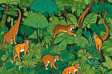 pattern with wild animals