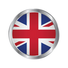 Fototapeta premium United Kingdom Round Flag Shield Badge Emblem Patch Sticker Label Pin Transparent Background