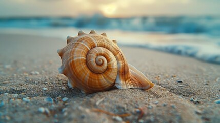 Seashells, Close-up shots of intricately shaped seashells on sandy beaches offer a glimpse into the natural beauty of coastal ecosystems