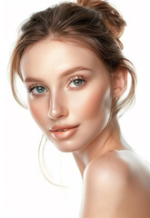 Fototapeta premium Photo portrait of young beautiful female sexy woman model face 