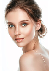 Fototapeta premium Photo portrait of young beautiful female sexy woman model face