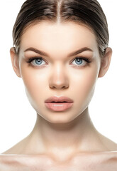 Obraz premium Photo portrait of young beautiful female sexy woman model face