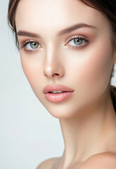 Fototapeta premium Photo portrait of young beautiful female sexy woman model face 