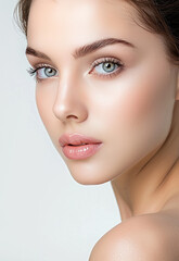 Fototapeta premium Photo portrait of young beautiful female sexy woman model face 