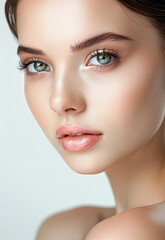 Fototapeta premium Photo portrait of young beautiful female sexy woman model face 
