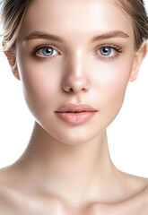 Obraz premium Photo portrait of young beautiful female sexy woman model face 