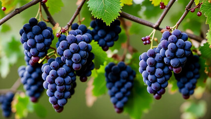 Juicy ripe bunches of grapes