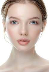 Fototapeta premium Photo portrait of young beautiful female sexy woman model face 