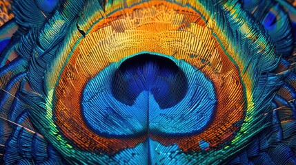 Peacock Feathers in Bold Patterns, Showcase the vibrant colors and intricate patterns of peacock feathers, symbolizing beauty