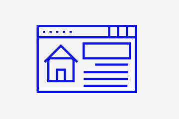 online housing search illustration in line style design. Vector illustration.	