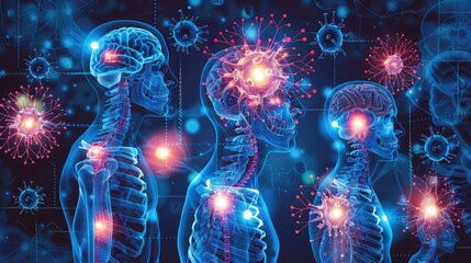 Fototapeta premium Neurological Disorders and Treatment, Illustrate neurology services and treatments for neurological conditions, such as stroke, epilepsy, and Parkinson's disease