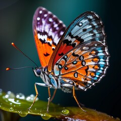 Colorful Butterfly on a Beautiful Blooming Flower