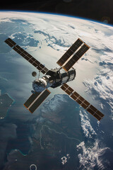 Fototapeta premium A satellite outside the earth