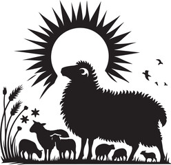 Sheep silhouette isolated vector illustration