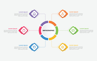 six-point vector infographic  