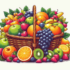 Naklejka na ściany i meble free vector fruit in a basket