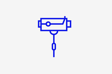 zenith telescope illustration in line style design. Vector illustration.