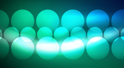 Shiny Light Neon Bubble Circles. Vector illustration For Wallpaper, Banner, Background, Card, Book Illustration, landing page