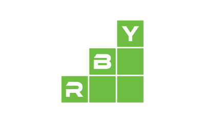 RBY initial letter financial logo design vector template. economics, growth, meter, range, profit, loan, graph, finance, benefits, economic, increase, arrow up, grade, grew up, topper, company, scale - obrazy, fototapety, plakaty
