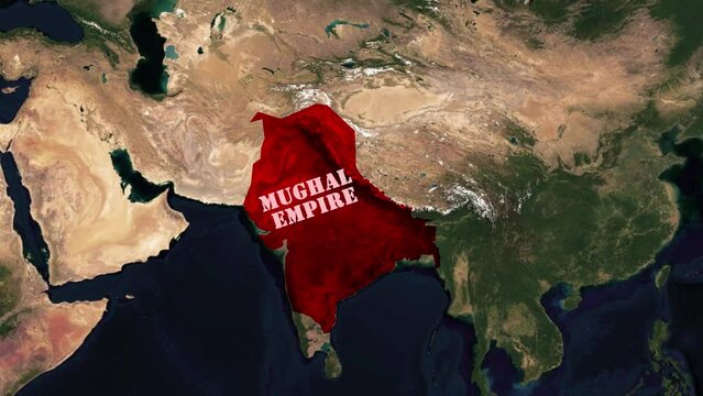 Map of the Mughal Empire around 1600AD.Mughal Empire map.