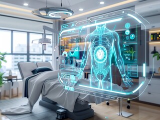 AR app visualizing IoT health devices futuristic healthcare