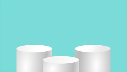 cylinder podium tube circle podium stage 3d Abstract minimal scene mockup products display, Stage showcase. Vector geometric forms