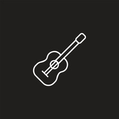 Acoustic guitar outline silhouette. Music instrument line icon. Vector illustration.