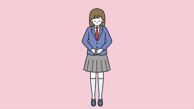 お辞儀をする女性　学生