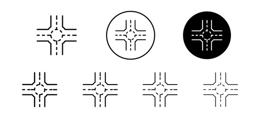 Road junction icon vector set collection for web