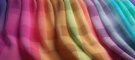 colorful wave cloth, gradation, motif, pattern 22 - obrazy, fototapety, plakaty