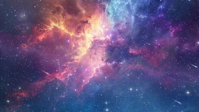 nebula on a background of outer space fantasy. universe background illustration. seamless looping overlay 4k virtual video animation background