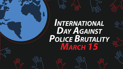 International Day Against Police Brutality vector banner design. modern minimal graphic poster illustration.