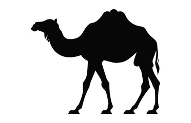 Camel Silhouette vector art black on a white background