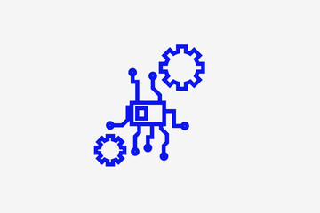 microcircuit illustration in line style design. Vector illustration.