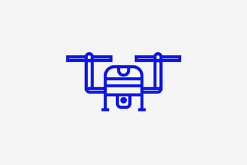 drone illustration in line style design. Vector illustration.