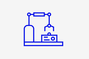industrial robot illustration in line style design. Vector illustration.