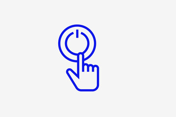 power button illustration in line style design. Vector illustration.	