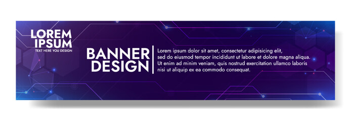 Gradient Digital technology banner. Futuristic banner for various design projects such as websites, presentations, print materials, social media posts